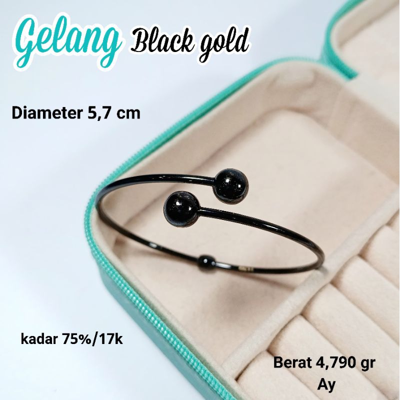 [COD✖️] Gelang Variasi Emas Black Gold Kadar 75% 17K