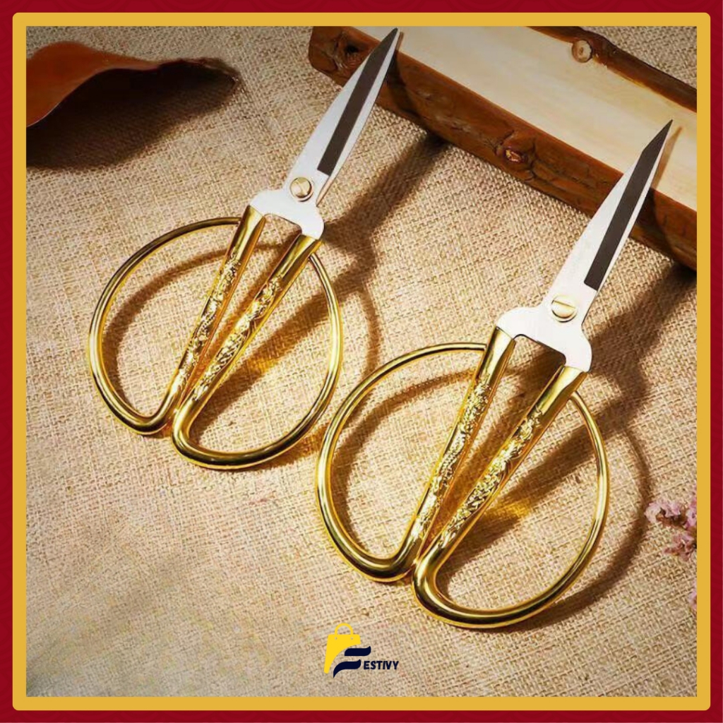 

FG Gunting Emas Dragon Phoenix / Gunting Sangjit Langkahan Potong Pita Upacara Wedding Chinese WED76