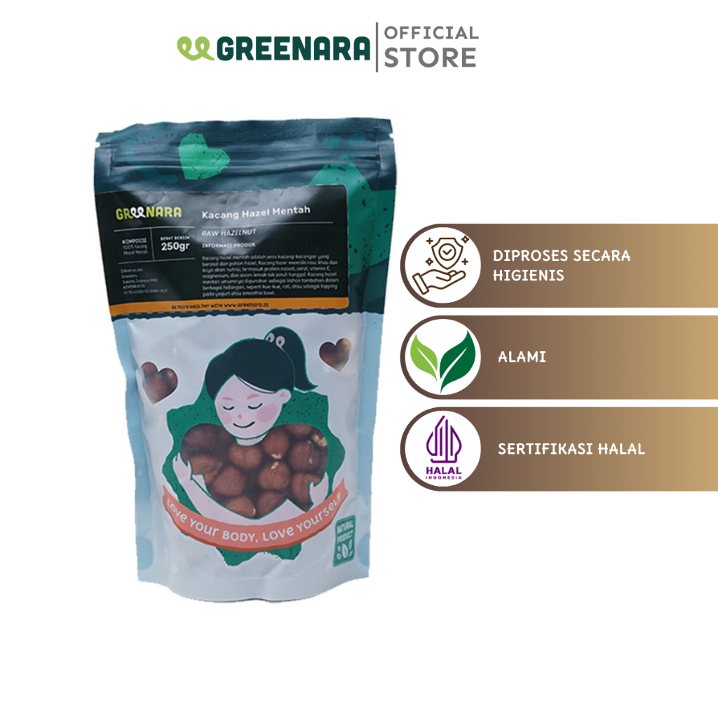 

Greenara - Kacang Hazel Mentah 250gr / Raw Hazelnut