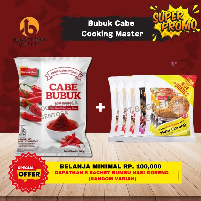 

MM1 Cooking Master Cabe Bubuk Kemasan g (PROMO!) HALAL