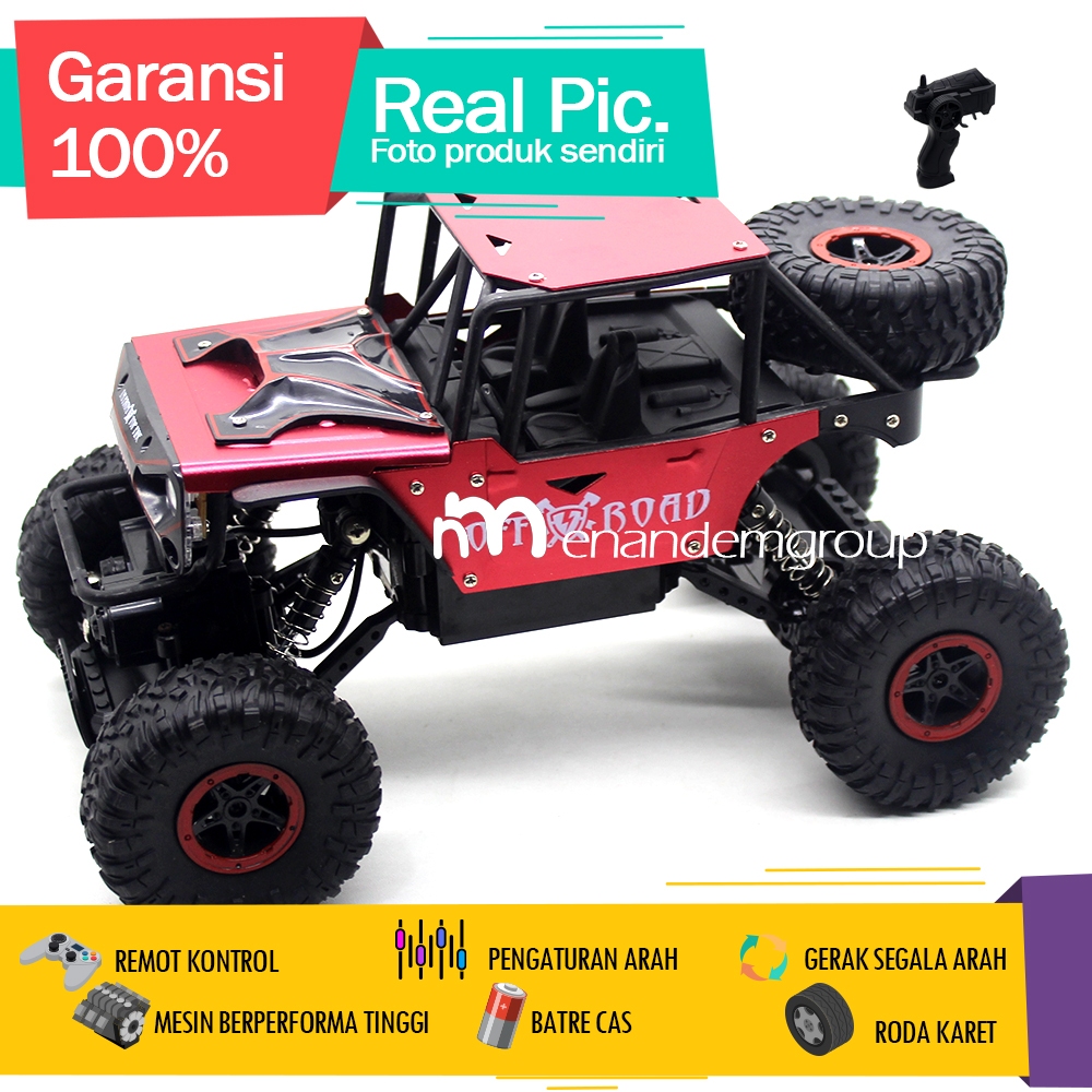 Mainan Mobil Remot Kontrol RC Jeep Offroad Climbing 4WD 4X4 Metal 2,4Ghz