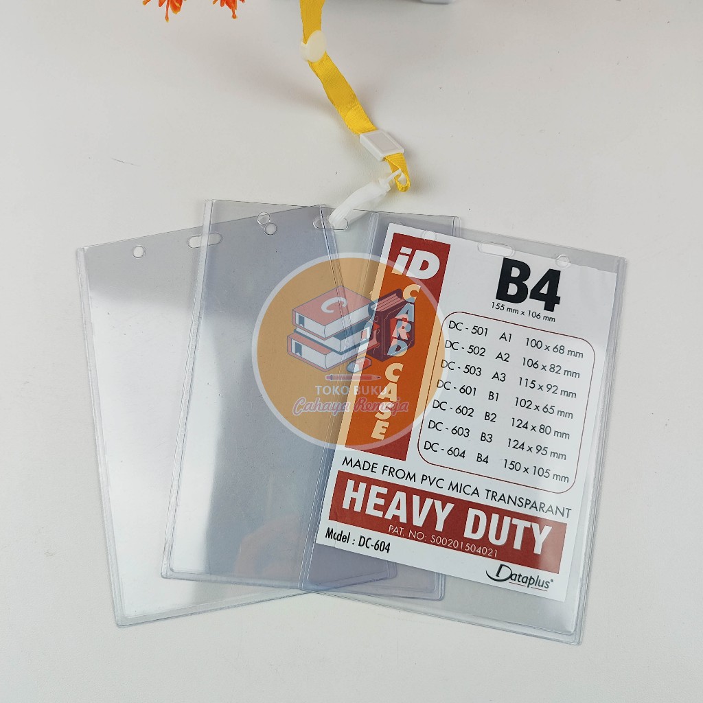 Name Tag ID Card Dada Mika Plastik B4 dan tali
