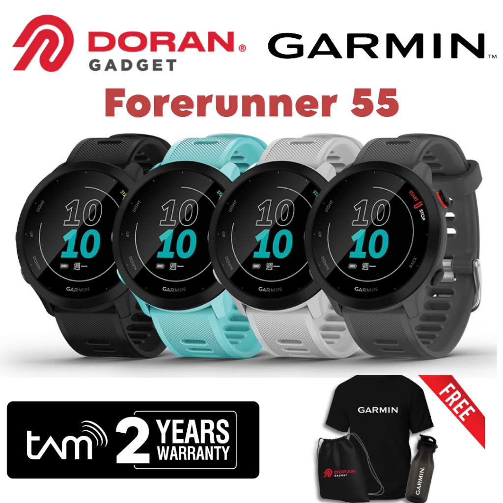 Garmin Forerunner 55 FR55 FR 55 Original Smartwatch 5ATM Fitness Tracker Smart Watch Running Jam Tangan Garansi Resmi TAM 2 Tahun