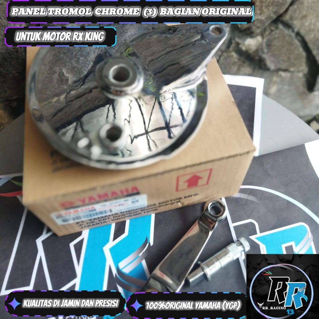 TUTUP TROMOL PLUS PAHA AS PAHA REM RXKING RX KING RXK ORIGINAL YAMAHA 3 BAGIAN CHROME