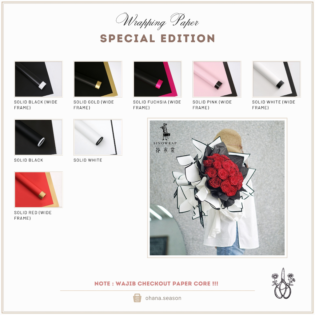 

Ohana Season Floral Wrapping Paper | Kertas Bunga | Special Edition Cellophane 58 x 58 cm