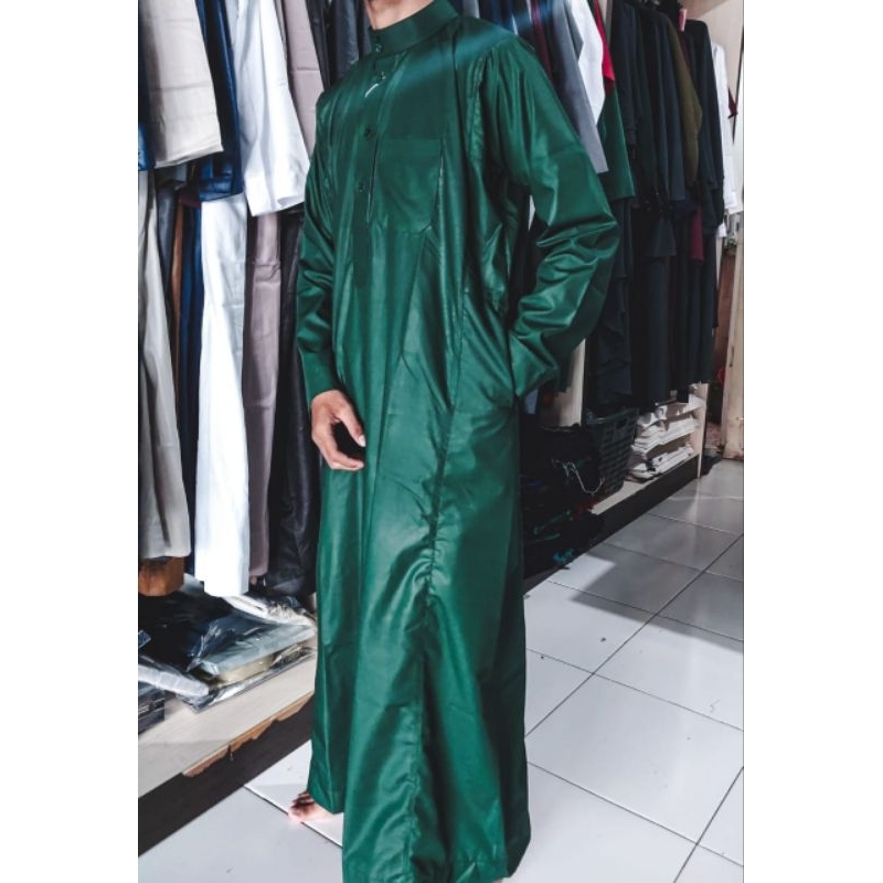 BISA COD JUBAH PRIA DEWASA POLOS STYLE HARAMAIN SEMI KILAP HAMADA ORIGINAL LOKAL