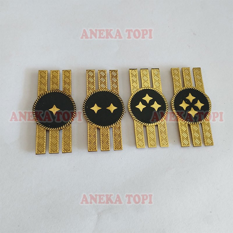 Pin Monogram POLRI Tanda Pangkat PNS POLRI Pin Krah Pin Pangkat Warna Hitam - Aneka Topi
