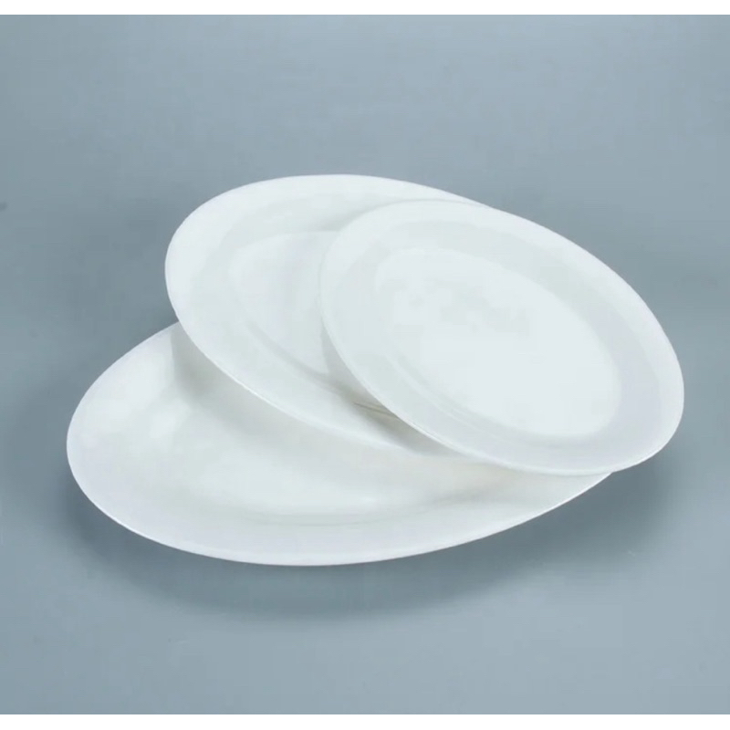 2 Piring Lauk oval keramik 10”| Piring Oval keramik | Piring Ikan Oval keramik