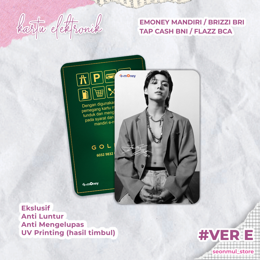 READY STOCK EMONEY JUNGKOOK BTS GOLDEN VER. E / BRIZZI FLAZZ TAPCASH TAP CASH