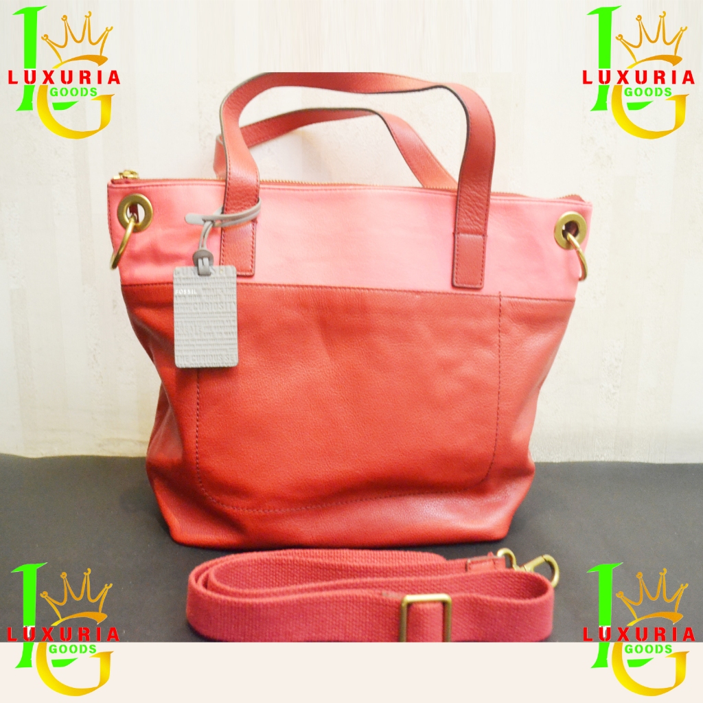 TAS KULIT FOSSIL KEELY TOTE RED (Original - New), from U.S.A