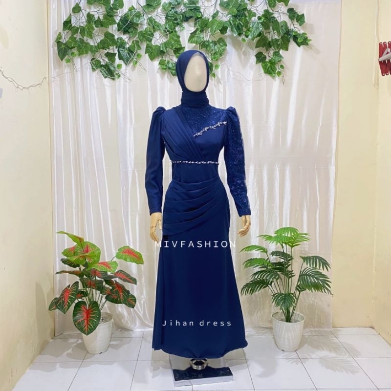 jihan dress gaun mewah elegan kekinian gaun wisuda gamis kondangan gamis modern cantik