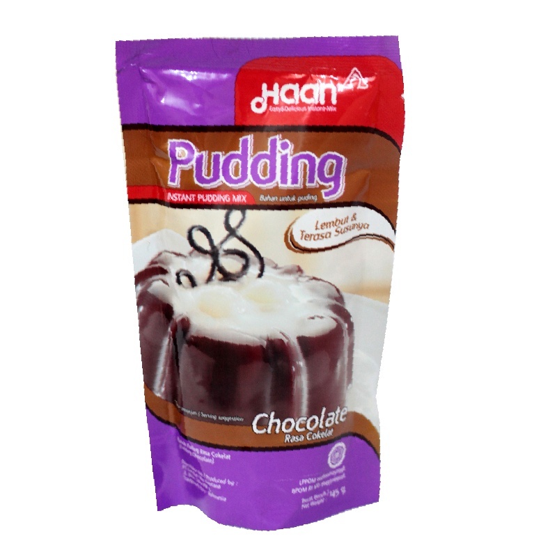 

HAAN PUDDING CHOCOLATE Premix Instant 145gr dan Pudding Susu Nutrijell Rasa Coklat 145 Gram