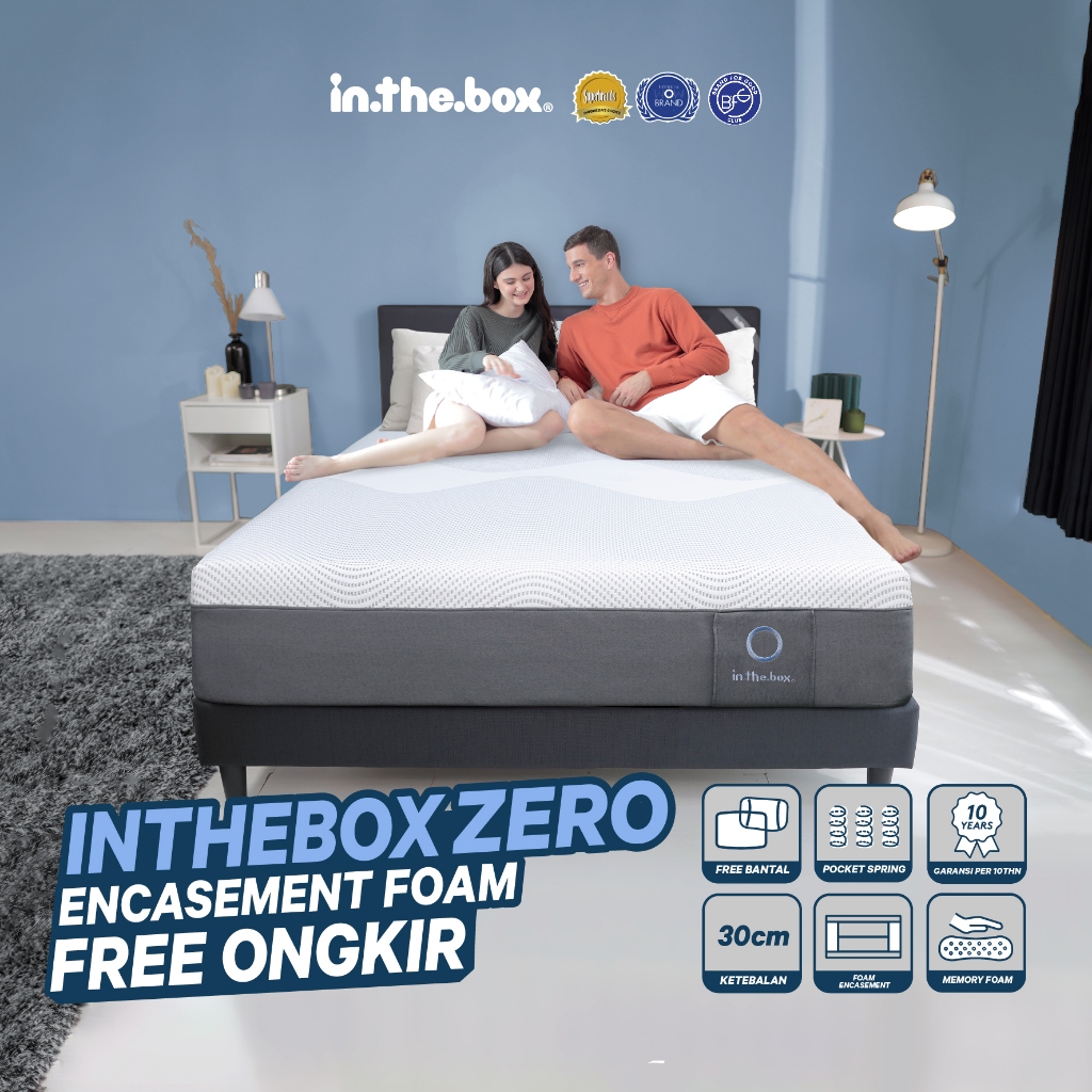 Kasur Matras Lokal Berkualitas Spring Bed Pocket IN THE BOX Zero - Free Bantal Garansi 10 Tahun