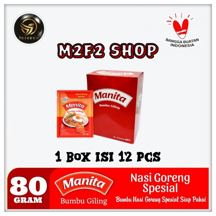 

Manita Bumbu Masak Giling Instan Rempah Asli Nasi Goreng Semua Rasa Sachet - 80 gr (Kemasan 12 Pcs)