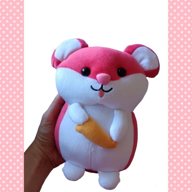 Boneka Hamster sedang 25 cm / hamtaro doll pink boneka carrot