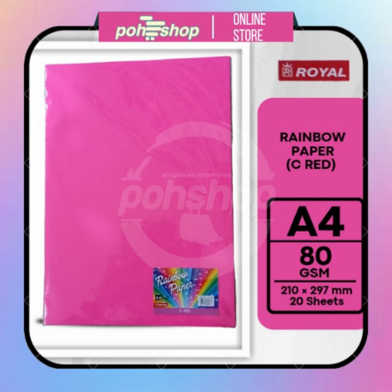 

Royal Rainbow Paper (C Red) A4-20s