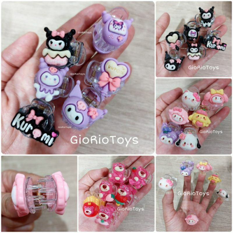 Jepit Poni Sanrio Jepitan Rambut Lucu Karakter Kuromi Lotso Jedai Mini Jepit Rambut