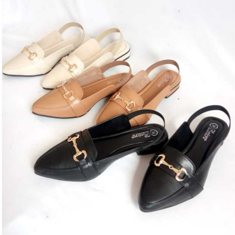 Sndal Heels Wanita Slip On Mules AURORA 3 cm hak tahu