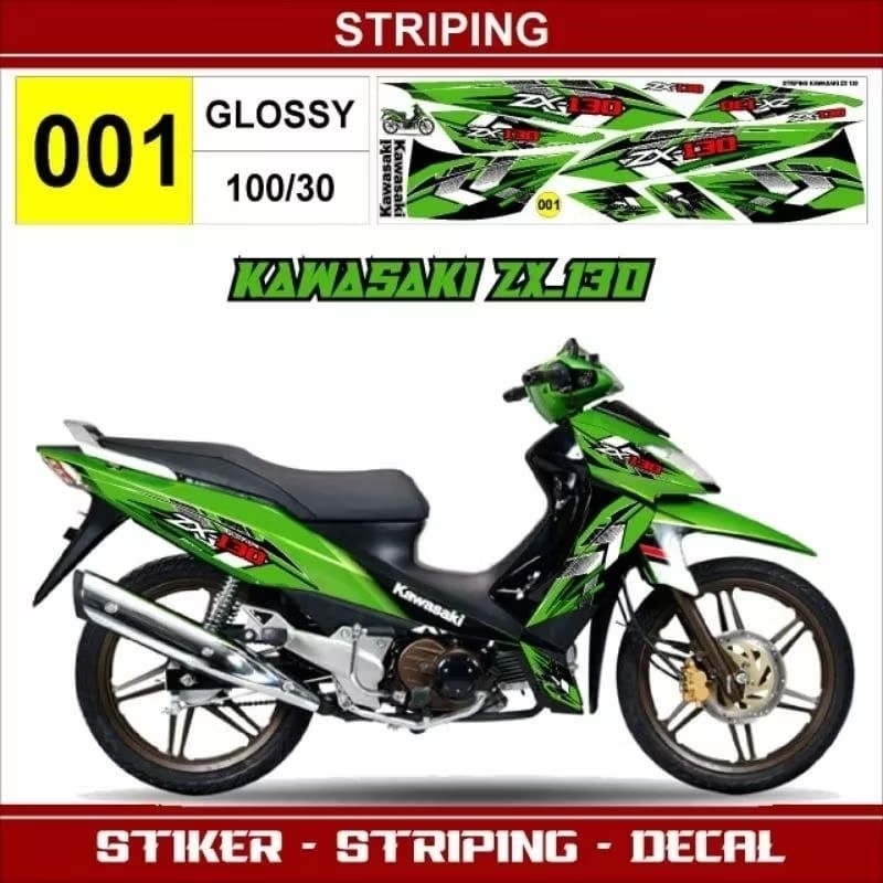 Bisa COD Stiker zx130 striping variasi Kawasaki ZX 130 kode 02F