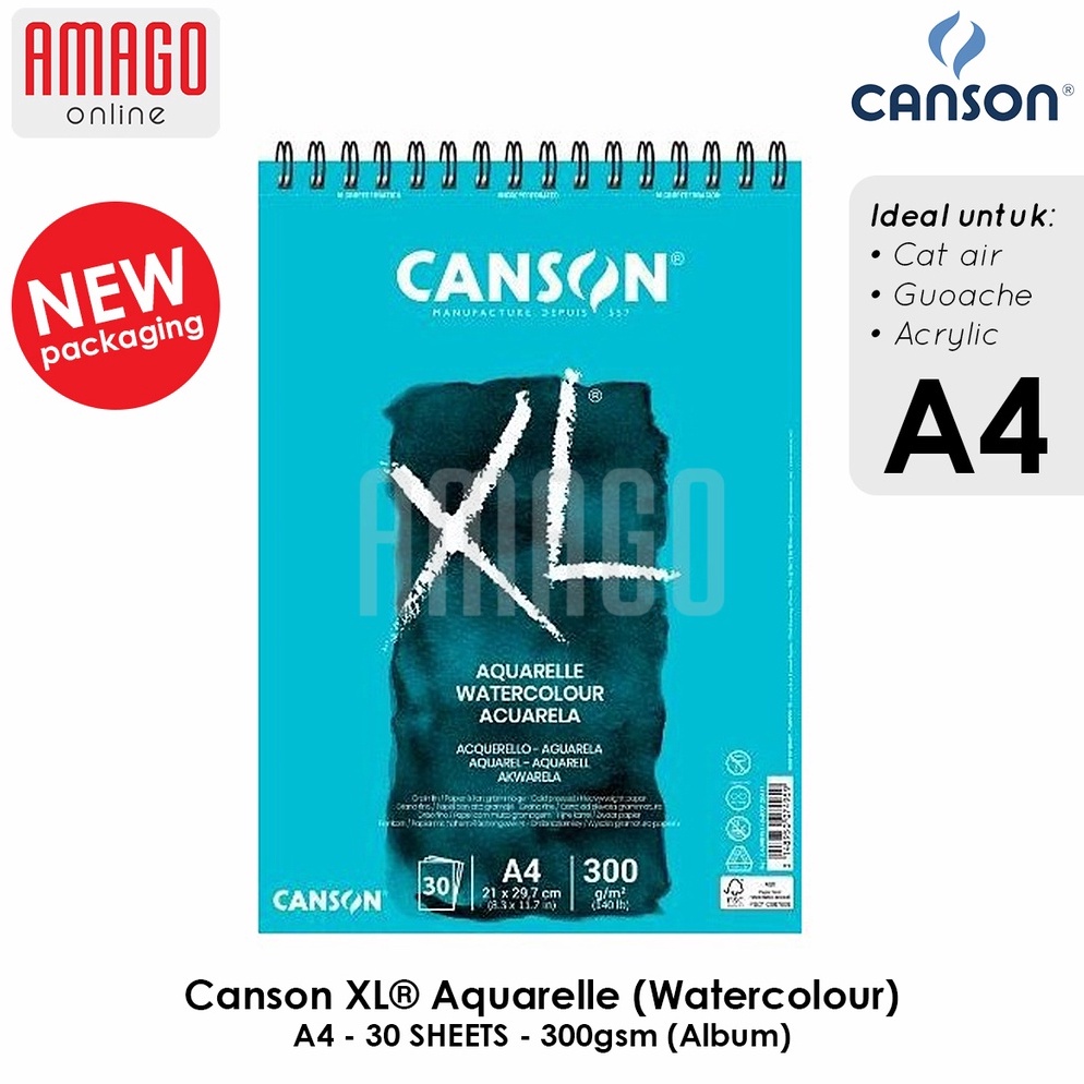 

CANSON XL Aquarelle Watercolor Paper 3 sheets A4 3G Album 43917 KODE C7S5