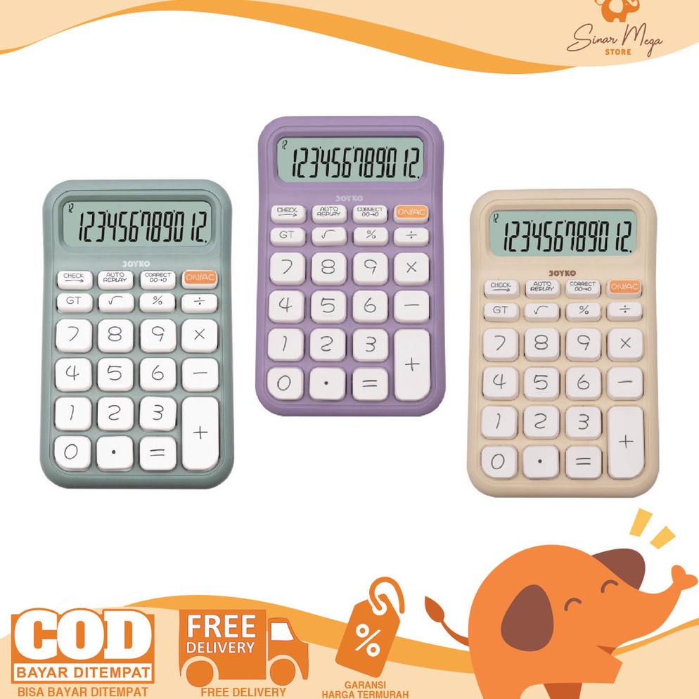 

Joyko Calculator CC62CO Check Correct 12 Digits Pastel Color Kalkulator Kecil Murah KODE J1G4
