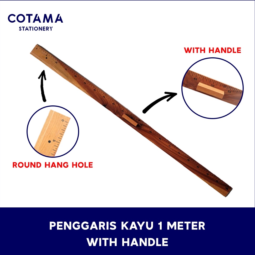 

Penggaris Kayu Papan Tulis Panjang 1 meter 1 cm dengan Handle KODE J6H5