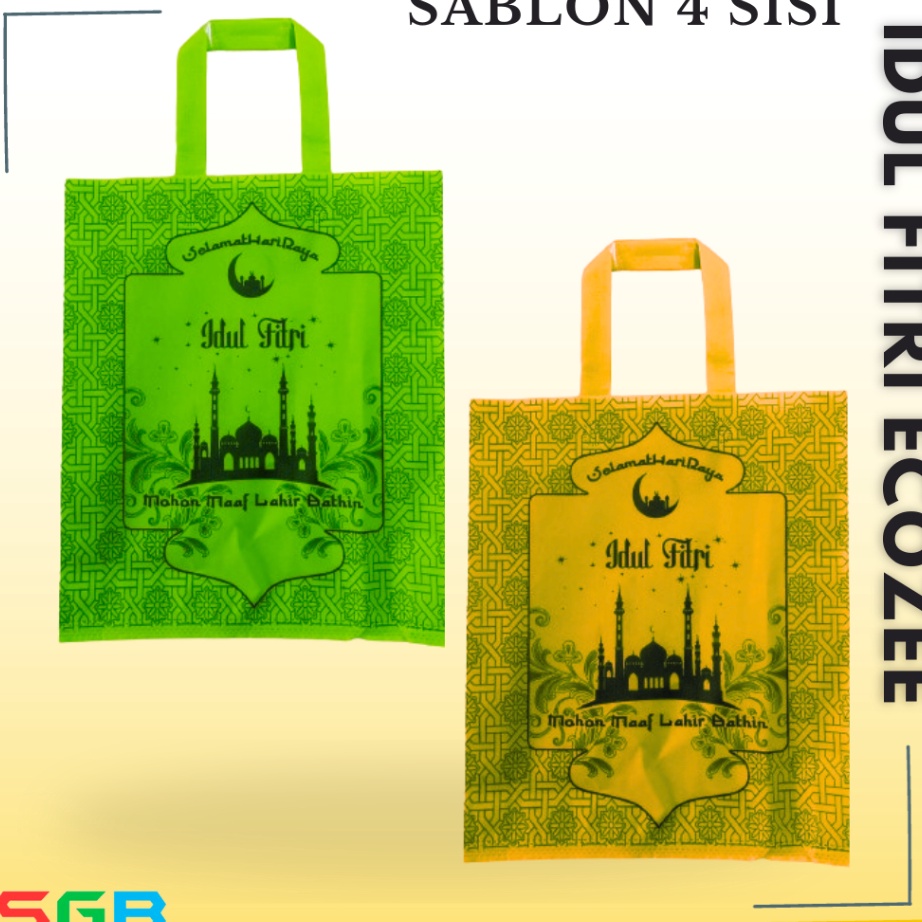 

Tawaran 1 LUSIN 12 pc Tas Spunbond Lebaran ECOZEE 38x45x8 4 SISI idul fitri Spunbond Lebaran