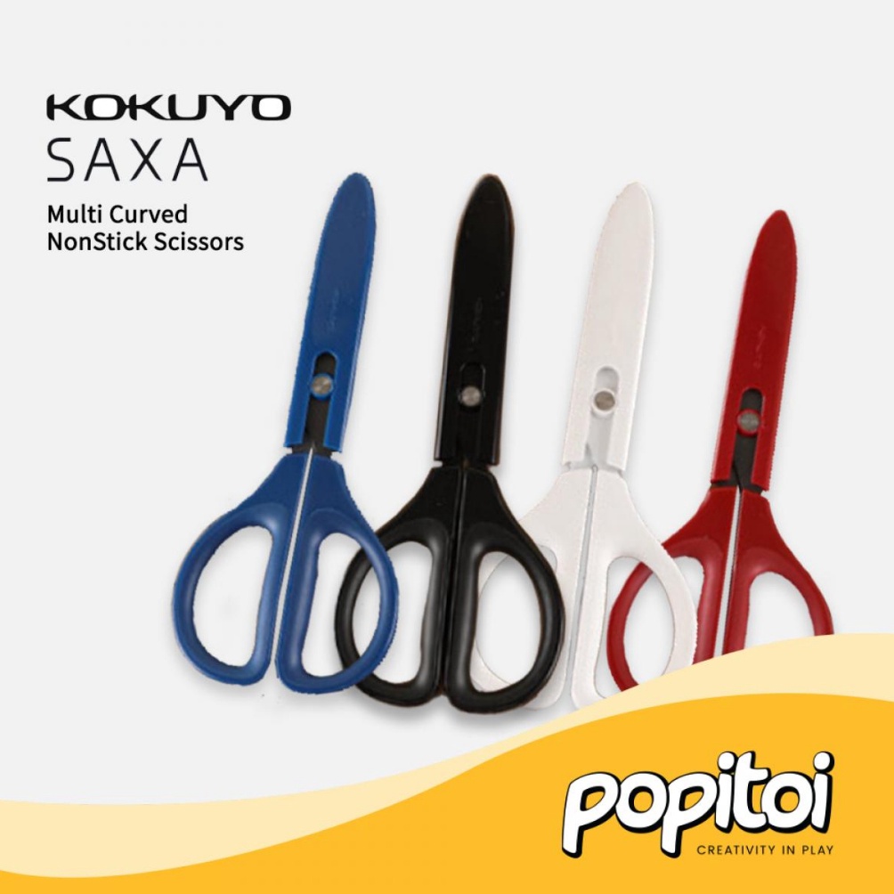 

Kokuyo SAXA MultiCurved NonStick Scissors Gunting Anti Lengket KODE F3M5