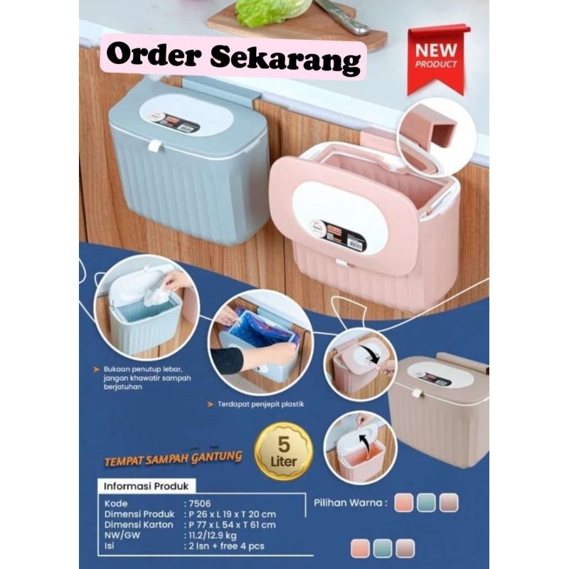 02 OrderBestie- tempat sampah dapur gantung kitchen set Organizer dapur tong sampah plastik aestheti