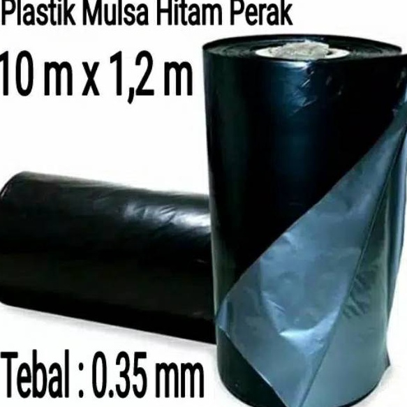 

FG2 Plastik Mulsa Hitam Perak Plastik Packing Roll Bungkus Produk 1m x 12m