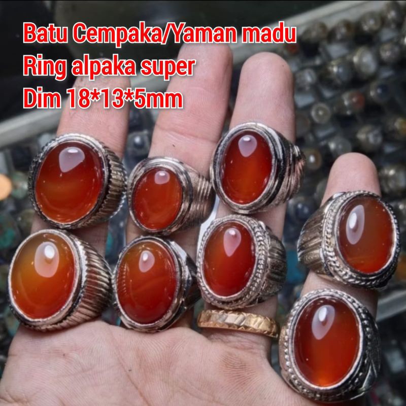 CINCIN PRIA BATU CEMPAKA YAMAN MADU RING ALPAKA