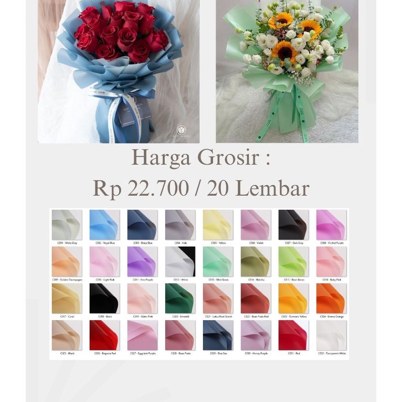 

Istimewa 2 LEMBAR TRANSPARENT MATTE CELLOPHANE KES WRAP PEMBUNGKUS BUNGA