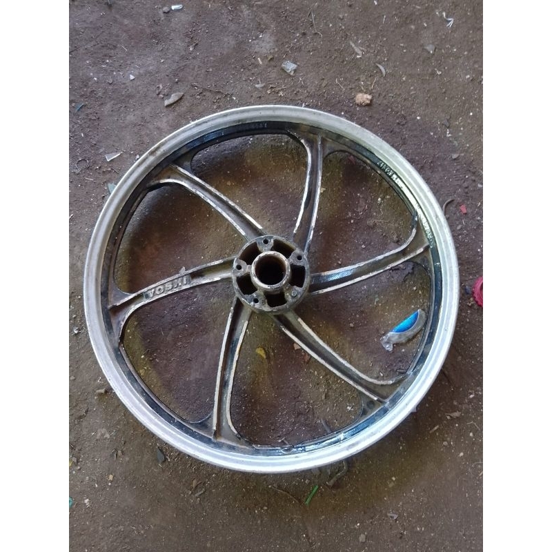 Pelk Velg Velk Racing Boy Yoshi Lawasan Depan Palang 6 Yamaha 1.40 x 17 Original Bekas Second 2nd