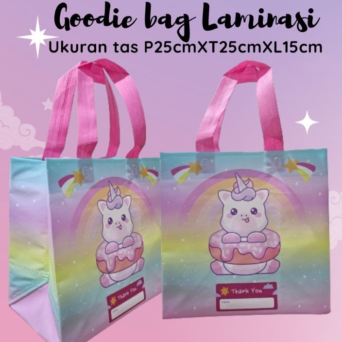 

Mega LUSINAN 12 pcs Goodie bag Laminasi Box DINO 25x25x15 tas spundbond tas kado