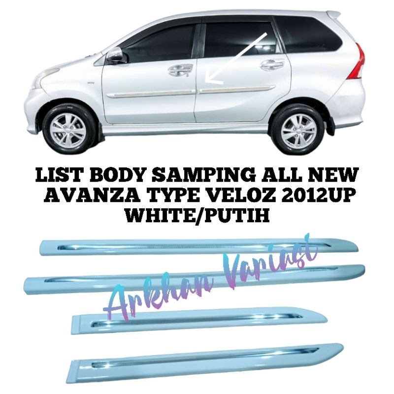 List Body Samping Pintu All New Avanza Veloz 2012 Up Putih