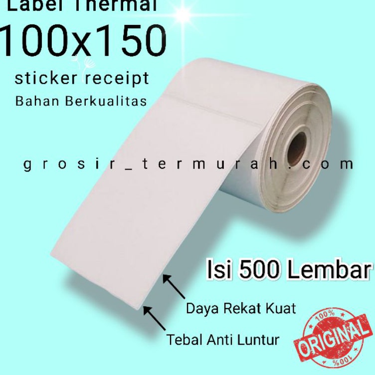 

Klaim promo Kertas Label Thermal 1x15 mm isi 5 Pcs Label thermal barcode Roll A6