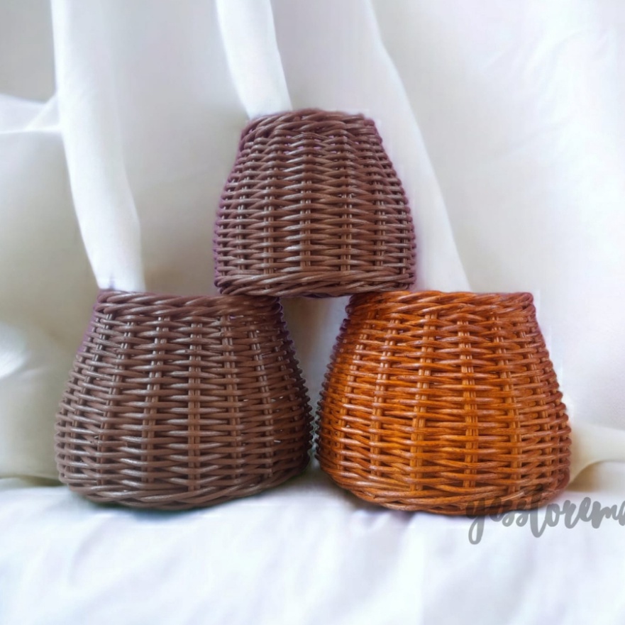 Istimewa vas bunga bulat rotan keranjang rotan bulat wadah telur