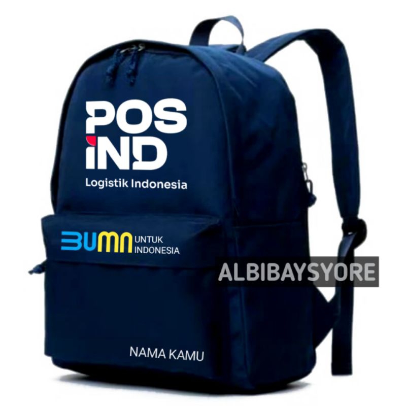 Tas Ransel Pria POS INDO BUMN terbaru Gratis Pakai Nama