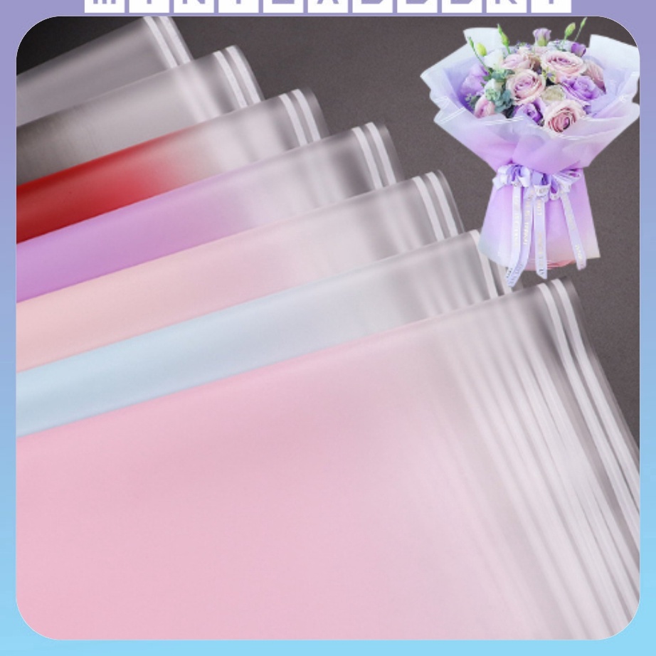 

Promo 2 LEMBAR Flower Wrapping Paper Gradient Color List Cellophane Kes Buket Florist KB6294