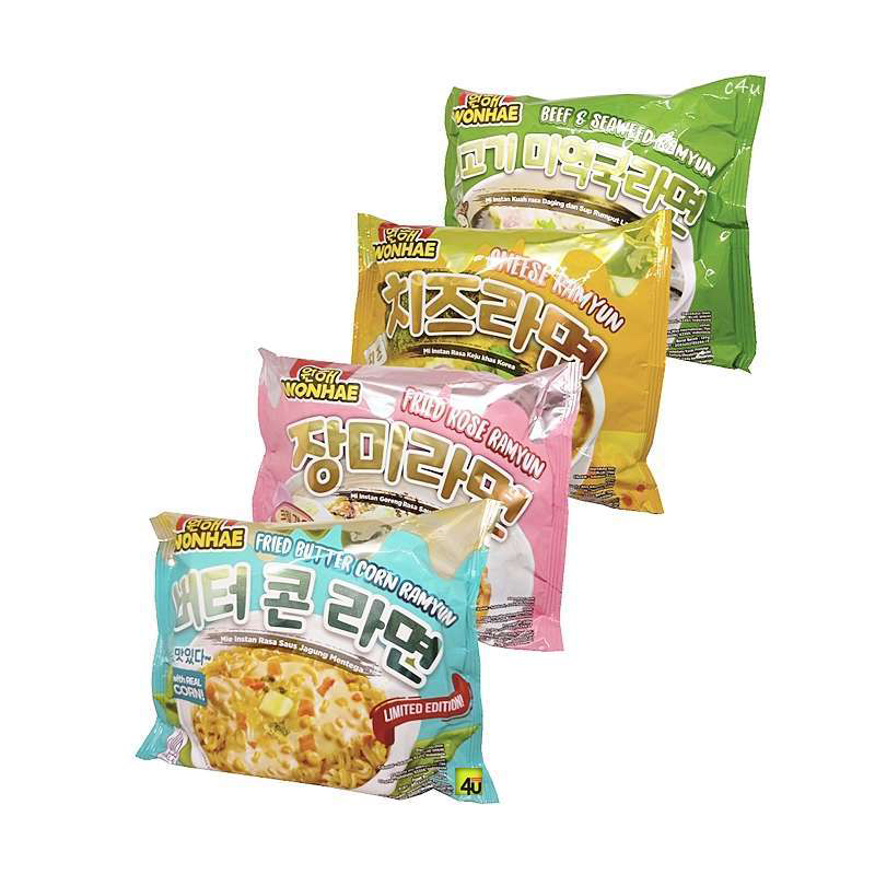 

Wonhae ramyun 120 gram (beef seaweed / cheese / fried rose / butter corn)