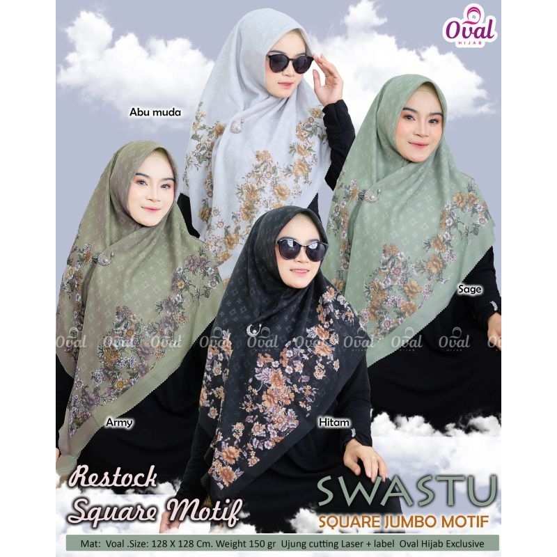 New Arrivals Jilbab Kerudung Khimar Hijab Square Segi Empat Segi Tiga Syar'i Jumbo Katun Voal Motif 