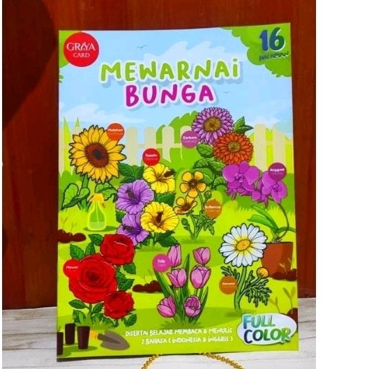 

Buku Mewarnai Tema Mengenal Jenis Bunga ARShoop Samarinda