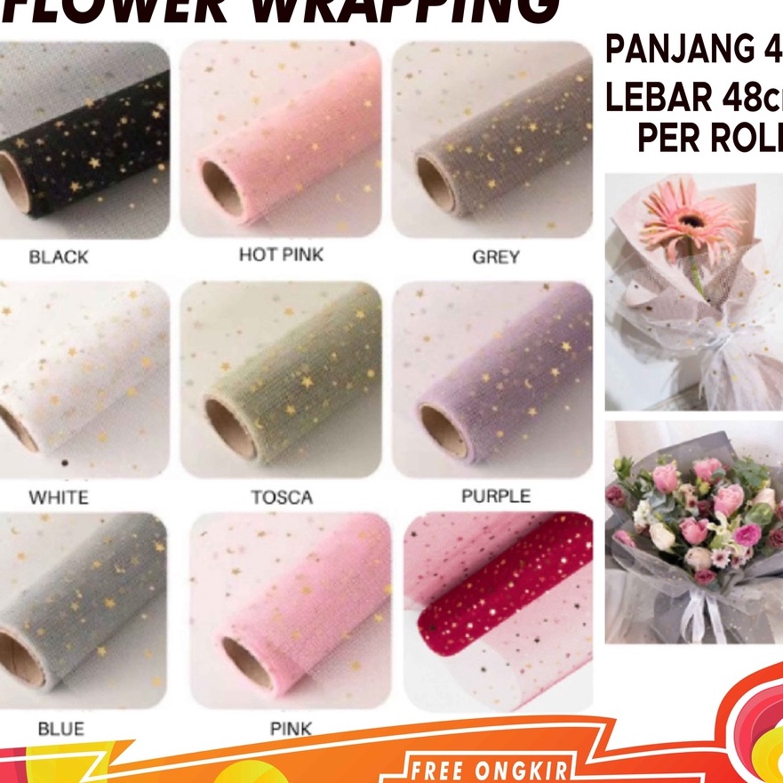 

KP8 FAYES COD Flower Wrapping Paper Kes Buket Jaring Roll Pembungkus Bunga Hand Bouquet kes cellophane KB47
