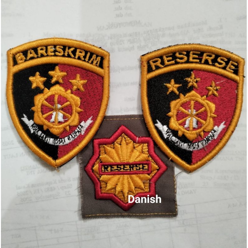 BET BORDIR LOGO LAMBANG RESERSE BARESKRIM POLRI TIMBUL DAN BIASA