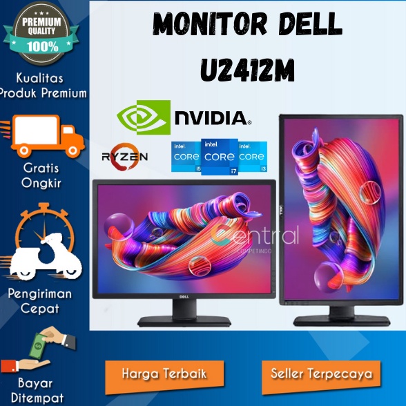 LED Monitor 24 Inch Dell U2412M FHD IPS  Second Mulus  t P2T6