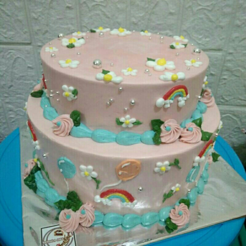 

kue ulang tahun Tangerang susun 20cm&16cm pendek
