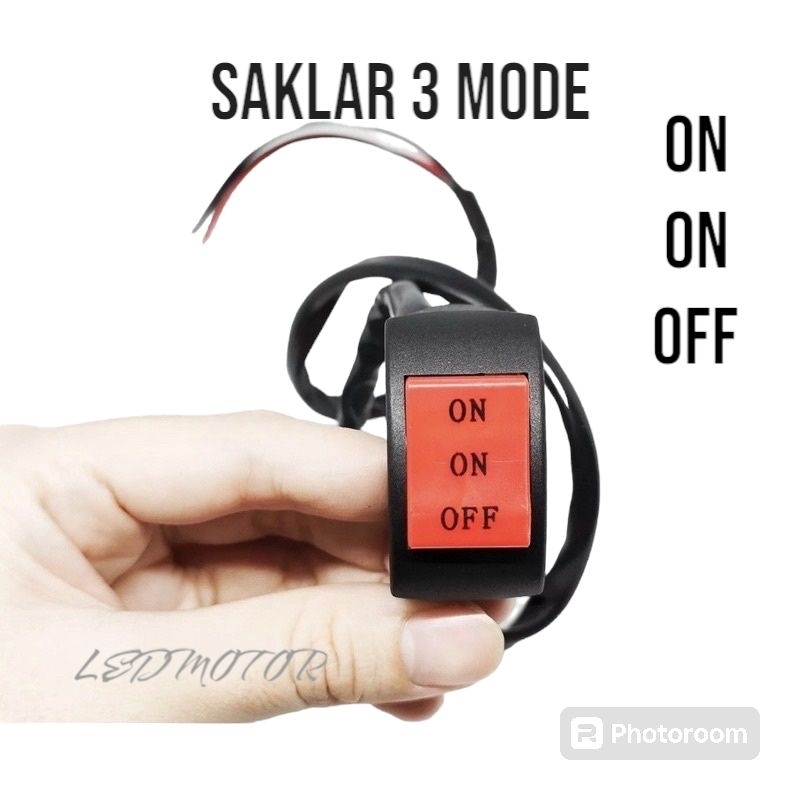 Saklar Stang 3 Mode On On Off 3 Kabel Saklar Lampu Tembak Sorot Motor Universal