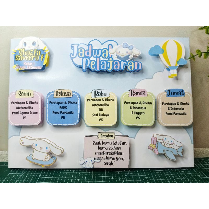 

Jadwal pelajaran karakter sanrio Design 3D bisa request custom