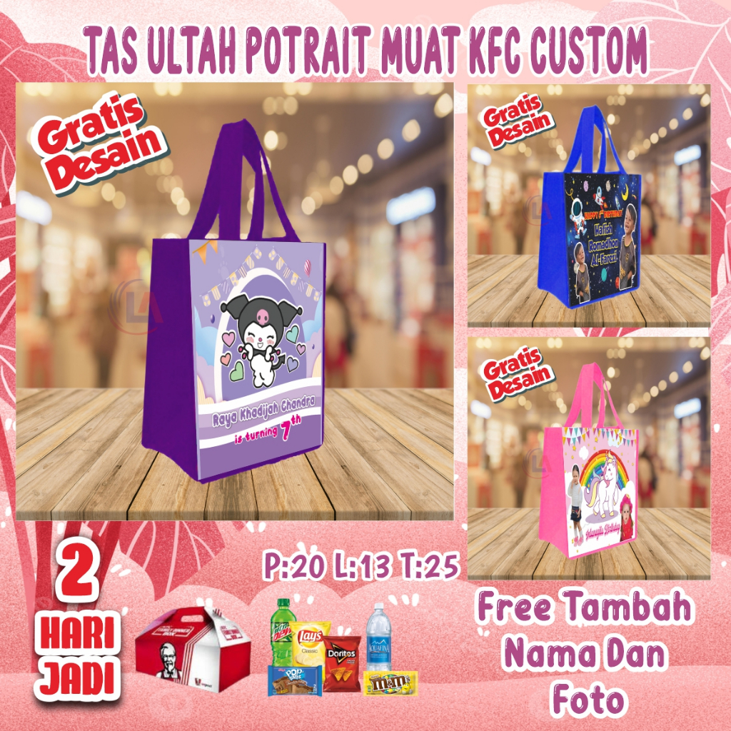 

Tas Ultah Potrait / Tas Ulang Tahun Anak/ Tas Ulang Tahun Custom/Tas Ultah Murah/Goodie bag murah/Goodie bag karakter/Goodie bag custom/Tas ultah kuda poni/Tas ultah Freefire/Tas ultah Barbie/Tas Ultah Kartun