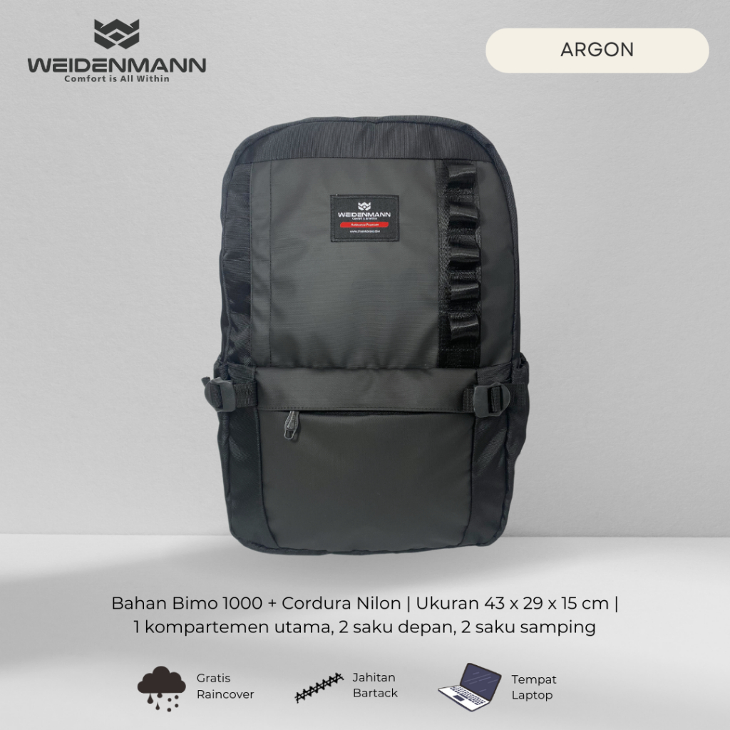 Weidenmann Argon Tas Ransel Backpack Laptop Pria Hitam
